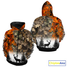 Load image into Gallery viewer, Deer Hunting Orange Camo Forest Custom Name 3D All Over Print Shirts Personalized NHT320