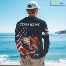 Load image into Gallery viewer, Redfish Fishing Shirts Long Sleeve American USA Flag Camo, Fishing Jersey For Men NHT962