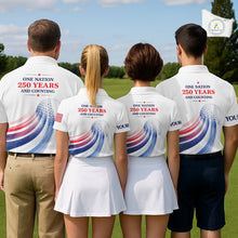 Load image into Gallery viewer, Women's Custom American Flag Golf Polo - Patriotic USA Flag Personalized Performance Jersey NHT981