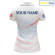 Load image into Gallery viewer, Personalized America 250 Years Shirt Custom Name Patriotic USA Stars Women's Polo Golf Shirt NHT983 - Women's Short Sleeve...