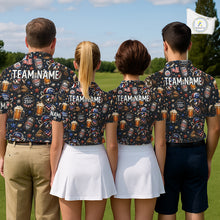 Load image into Gallery viewer, Personalized Patriotic Raccoon Shirt Custom Name USA Flag Polo Funny Beer &amp; Golf Lover Gift NHT985