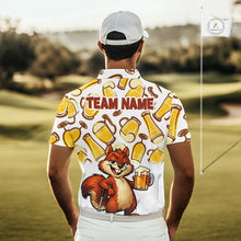 Load image into Gallery viewer, Custom Funny Squirrel Men's Golf Polo Shirts - Personalized Beer Lover Performance Jersey