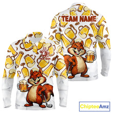 Load image into Gallery viewer, Custom Funny Squirrel Men's Golf Polo Shirts - Personalized Beer Lover Performance Jersey