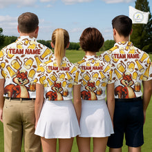 Load image into Gallery viewer, Custom Funny Squirrel Men's Golf Polo Shirts - Personalized Beer Lover Performance Jersey