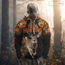 Load image into Gallery viewer, Deer Hunting Black With Camo Autumn - Personalized All Over Print Deer Hunting Clothes NHT182