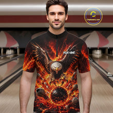Load image into Gallery viewer, Man wearing a shirt with an eagle design in a bowling alley
