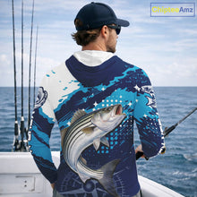Load image into Gallery viewer, Custom Striped Bass Long Sleeve Hooded Fishing Shirts For Men, Design Striped Bass Fishing Jerseys NHT635