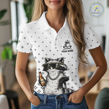 Load image into Gallery viewer, Funny Raccoon Golf Polo Shirt Custom Team Name Personalized Golf Team Polo Gift For Womens