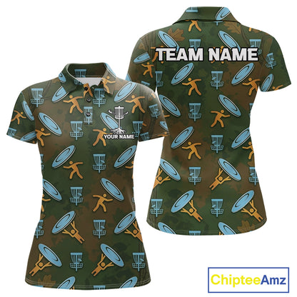 Disc Golf Polo Shirt Personalized Name Camouflage Golf Shirt Custom Disc Golfer Polo Gift For Womens