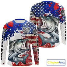 Load image into Gallery viewer, Custom Striped Bass Fishing Saltwater Performance Shirts, Fishing Shirt For Men NHT498