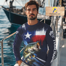 Load image into Gallery viewer, Personalized Bass Long Sleeve Performance Fishing Shirts, Bass Custom Texas Fishing Jersey  NHT502