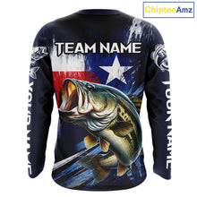 Load image into Gallery viewer, Personalized Bass Long Sleeve Performance Fishing Shirts, Bass Custom Texas Fishing Jersey  NHT502