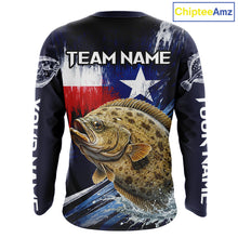 Load image into Gallery viewer, Personalized Flounder Long Sleeve Performance Fishing Shirts, Flounder Custom Texas Fishing Jersey NHT504