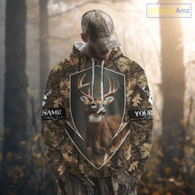 Load image into Gallery viewer, Deer Hunting Full Forest Camo 3D Printing Custom Name Shirts, Whitetail Deer Hunting Shirts NHT189
