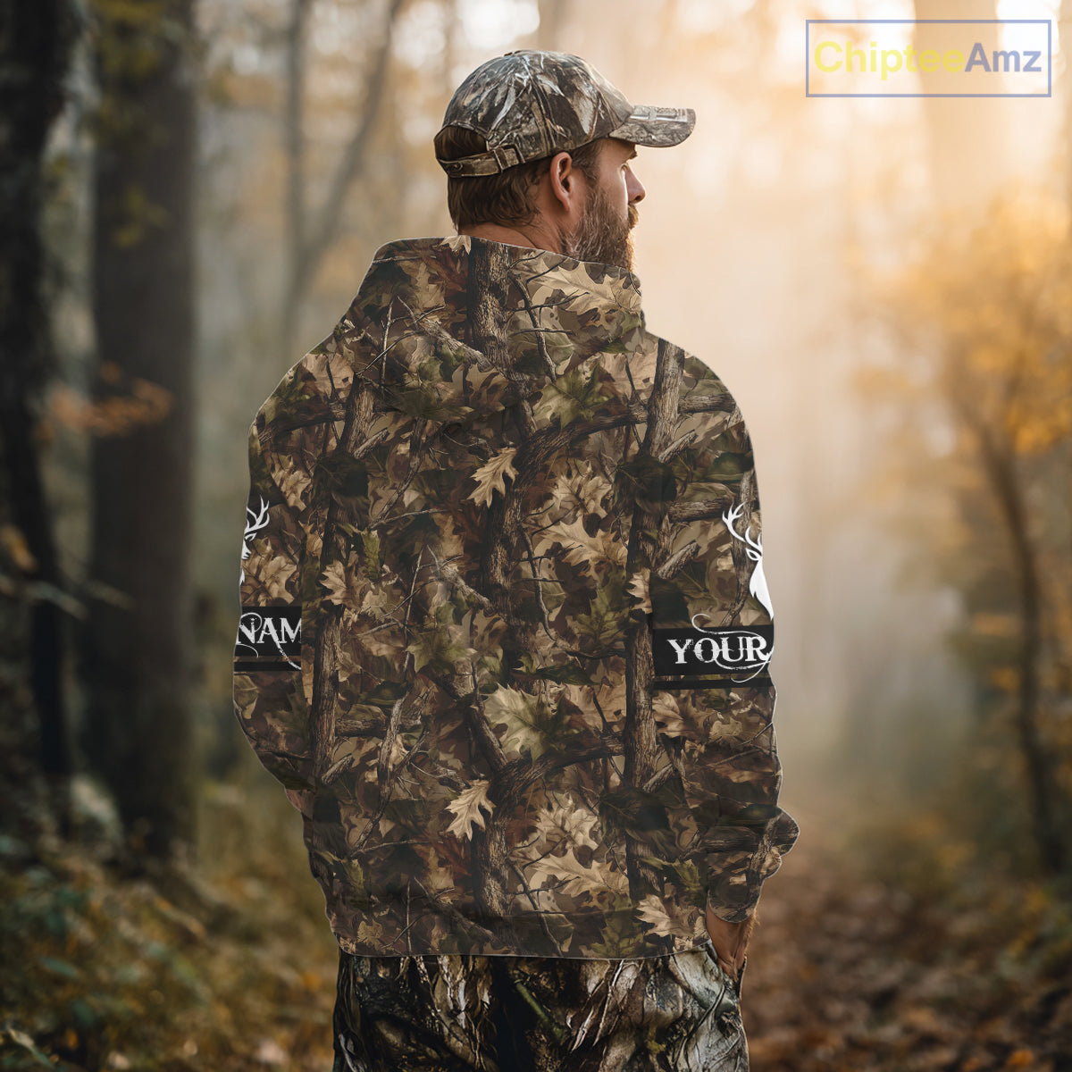 Deer Hunting Full Forest Camo 3D Printing Custom Name Shirts, Whitetail Deer Hunting Shirts NHT189