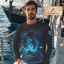 Load image into Gallery viewer, Personalized Marlin Fishing Shirt Long Sleeve For Men, Marlin Action Angler Shirt NHT436