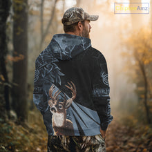 Load image into Gallery viewer, Deer Hunting Dark Blue Camo Grim Reaper Custom Name 3D All Over Print Shirts Gift For Hunters NHT84
