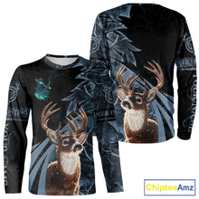 Load image into Gallery viewer, Deer Hunting Dark Blue Camo Grim Reaper Custom Name 3D All Over Print Shirts Gift For Hunters NHT84