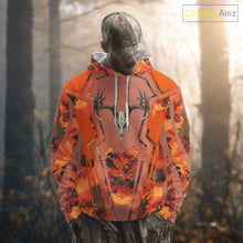 Load image into Gallery viewer, Deer Hunting Shirt Orange Camo 3D All Over Print Buck Head Custom Name Hunting Clothes NHT87
