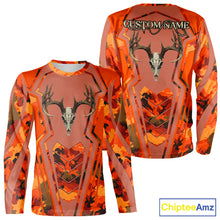 Load image into Gallery viewer, Deer Hunting Shirt Orange Camo 3D All Over Print Buck Head Custom Name Hunting Clothes NHT87