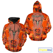 Load image into Gallery viewer, Deer Hunting Shirt Orange Camo 3D All Over Print Buck Head Custom Name Hunting Clothes NHT87
