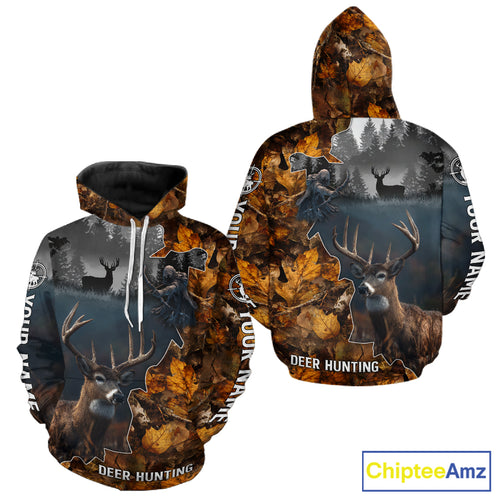 Personalized Grim Reaper Deer Hunting 3D Camo Shirt , Deer Hunting Shirt NHT278