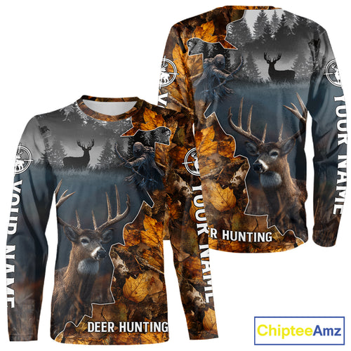 Personalized Grim Reaper Deer Hunting 3D Camo Shirt , Deer Hunting Shirt NHT278