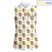 Load image into Gallery viewer, Custom Golden Retriever Womens Sleeveless Golf Polo Shirt - Personalized Dog Lover Team Name Jersey