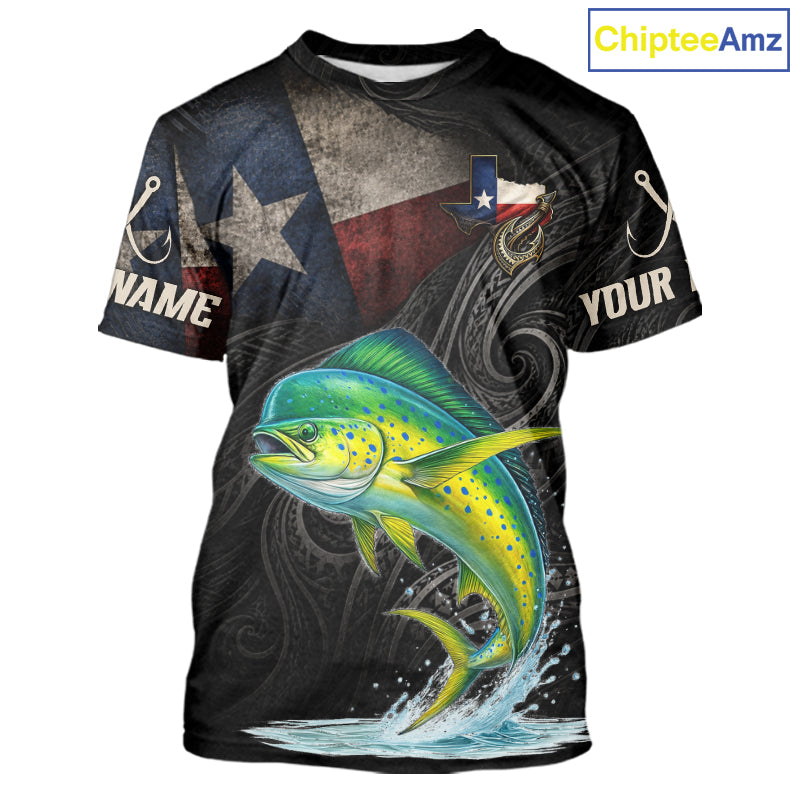 Personalized Texas Mahi Mahi Fishing T-Shirt – Custom Name Angler Apparel For Fishermen
