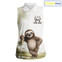 Load image into Gallery viewer, Custom Sloth Golf Polo Shirt - Funny Personalized Sloth Golf Apparel Short &amp; Long Sleeve Polo 