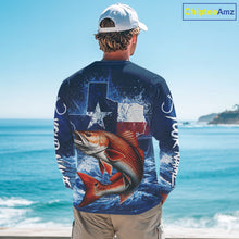 Load image into Gallery viewer, Texas Flag Redfish Fishing Jersey Performance Fishing Shirt, Saltwater Angler Gift For Men 