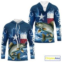 Load image into Gallery viewer, Texas Flag Speckled Trout Fishing Jersey Performance Fishing Shirt, Saltwater Angler Gift For Men 