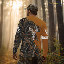 Load image into Gallery viewer, Beautiful Deer Hunting Orange Camo Deer Skull Full Printing Custom Name Shirts Hunting Gifts NHT199