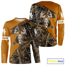 Load image into Gallery viewer, Beautiful Deer Hunting Orange Camo Deer Skull Full Printing Custom Name Shirts Hunting Gifts NHT199