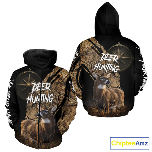 Custom Deer Hunting Shirt with Compass Design, Best for Hunting Season NHT287
