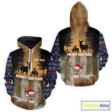 Load image into Gallery viewer, Personalized Huntmas Deer Hunting Shirt, Merry Huntmas Deer hunting Christmas Gifts NHT289