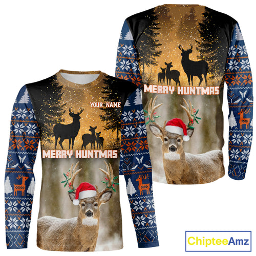 Personalized Huntmas Deer Hunting Shirt, Merry Huntmas Deer hunting Christmas Gifts NHT289