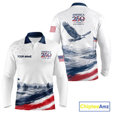 Load image into Gallery viewer, Personalized America 250 Mens Golf Polo Shirt – Patriotic Eagle USA 250Th Anniversary Apparel