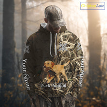 Load image into Gallery viewer, Yellow Lab Hunting Dog Customized Name All Over Print Shirts For Hunters NHT293