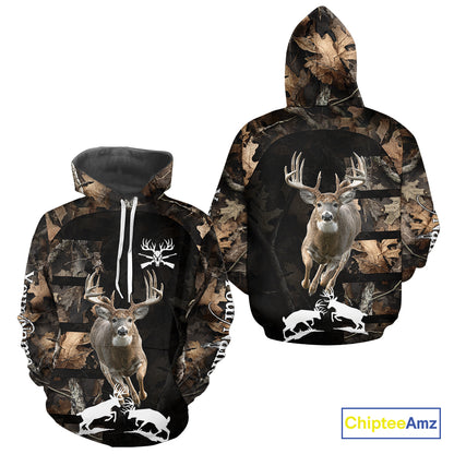 Whitetail Deer Hunting 3D All Over Printed Hoodie, Sweatshirt Hunting for Deer Hunter NHT338