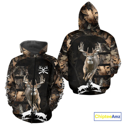 Whitetail Deer Hunting 3D All Over Printed Hoodie, Sweatshirt Hunting for Deer Hunter NHT338