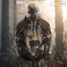 Load image into Gallery viewer, Whitetail Deer Hunting 3D All Over Printed Hoodie, Long Sleeve Hunting Shirt For Men NHT339