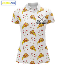 Load image into Gallery viewer, Funny Pizza Pattern Golf Shirt Women's Polo Shirts, Best Golf Polo Golf Shirt For Team NHT777