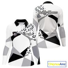 Load image into Gallery viewer, Geometric Leopard Fusion Performance Womens Golf Polo Shirt, Golf Gift For Team NHT722