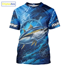 Load image into Gallery viewer, Custom Tuna Fishing Jersey with bold tuna graphic and short sleeve performance fit.
