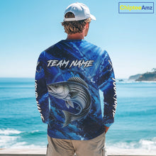 Load image into Gallery viewer, Custom Striped Bass Fishing Jersey, Personalized Long Sleeve Performance Fishing Shirt NHT1223
