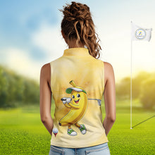 Load image into Gallery viewer, Funny Banana Sleeveless Womens Golf Polo Shirts Custom Name, Golf Shirt For Mom, Golf Gift NHT745