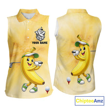 Load image into Gallery viewer, Funny Banana Sleeveless Womens Golf Polo Shirts Custom Name, Golf Shirt For Mom, Golf Gift NHT745