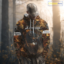 Load image into Gallery viewer, Season Deer Hunting Shirt Brown Camo Fall Pattern 3D Custom Name Clothes For Hunters NHT133