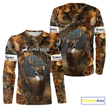 Load image into Gallery viewer, Season Deer Hunting Shirt Brown Camo Fall Pattern 3D Custom Name Clothes For Hunters NHT133